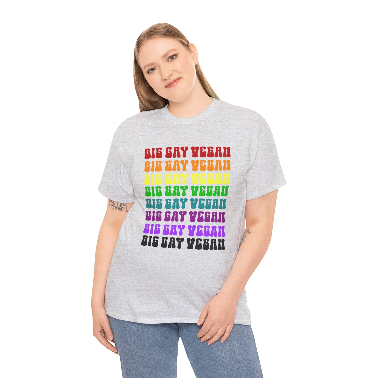 Big Gay Vegan Tee Shirt in Gray {Unisex}