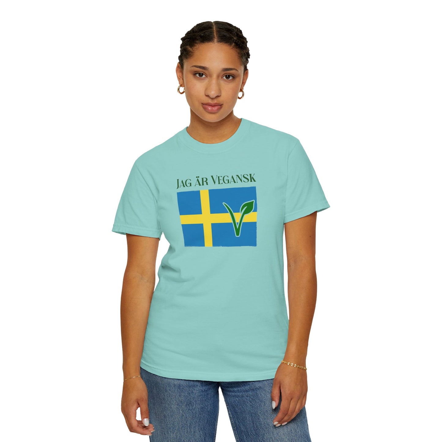 Jag är Vegansk Swedish Vegan Tee Shirt in Light and Tropical Colors {Unisex}
