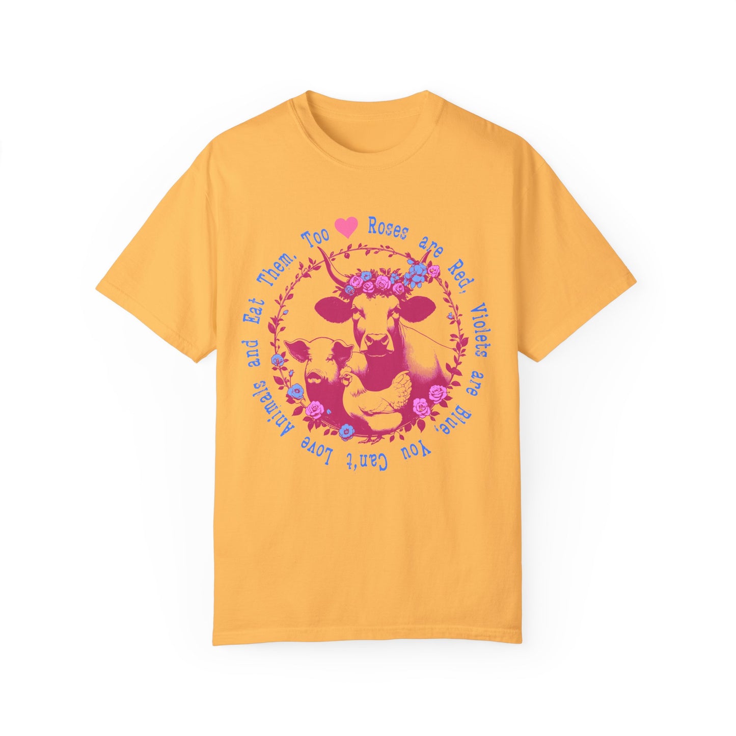 Roses are Red Vegan T-shirt in Bright Colors {Unisex}