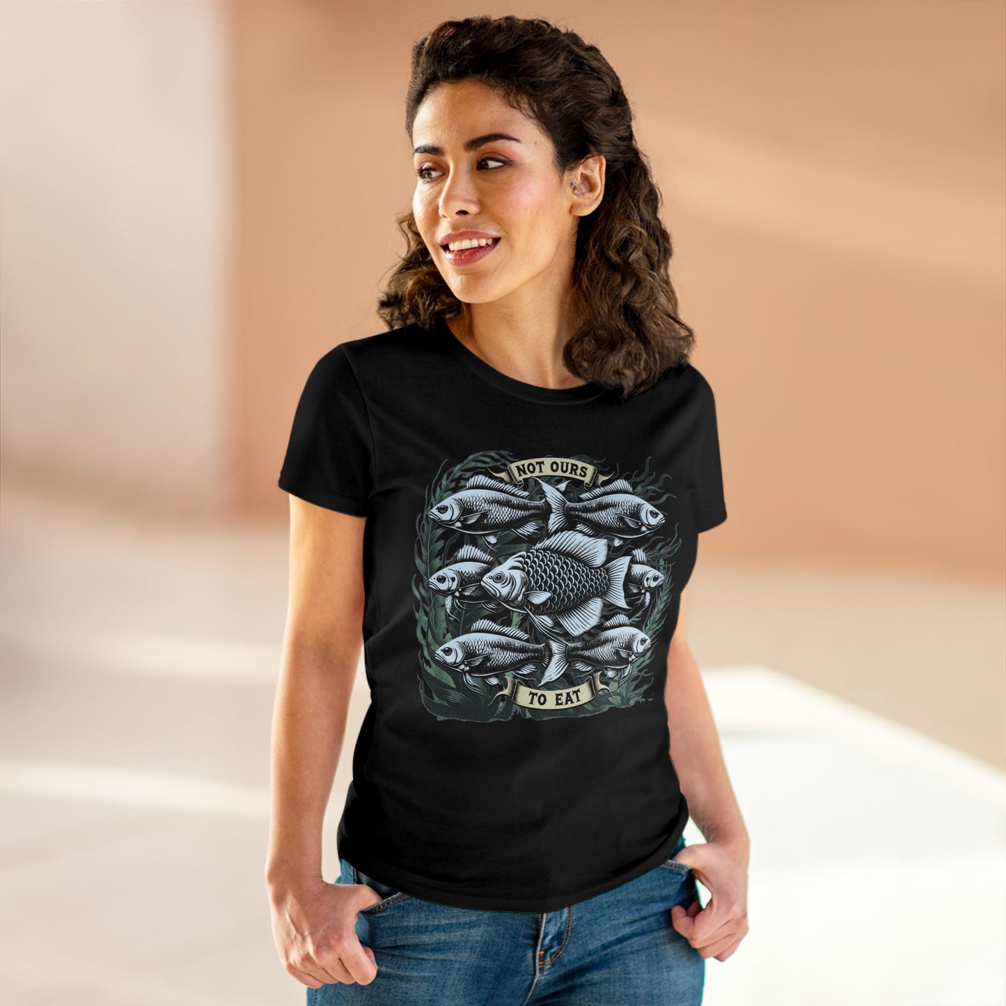 Not Ours to Eat Fish in Black {Women's}