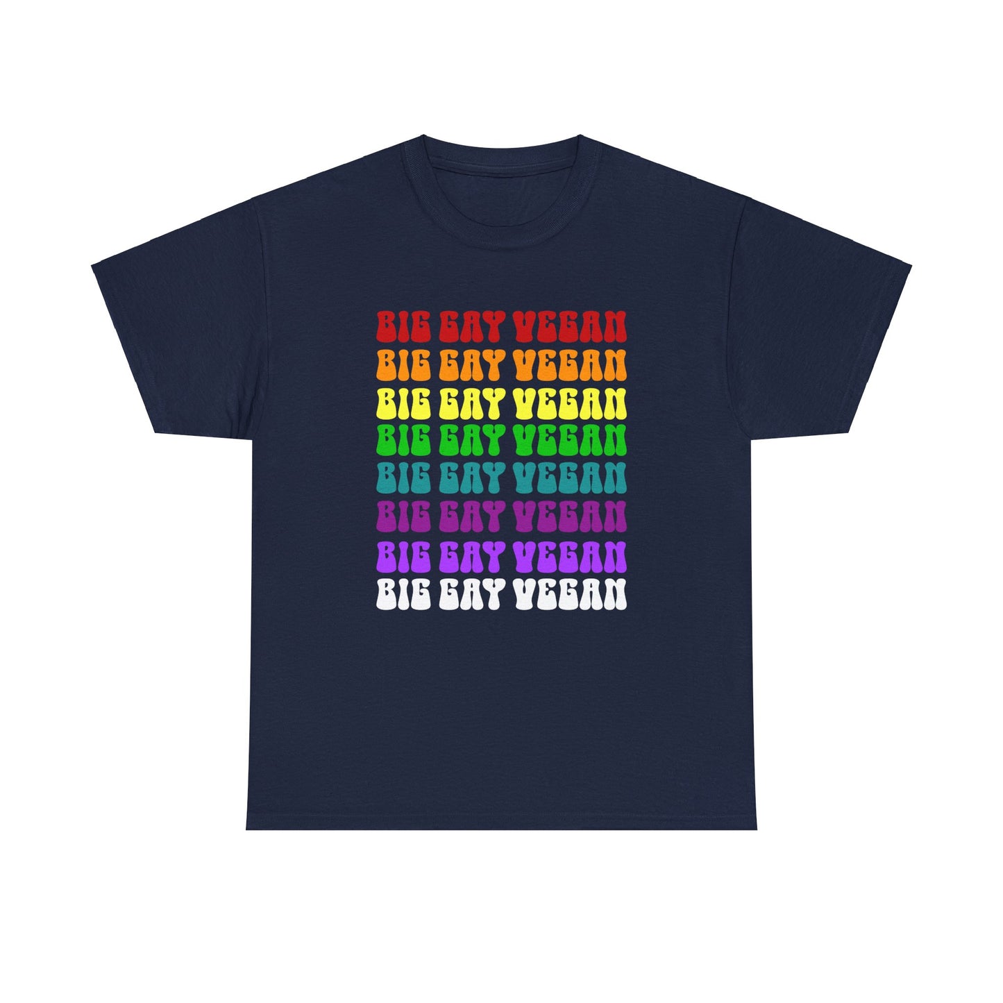 Big Gay Vegan Tee Shirt in Navy {Unisex}