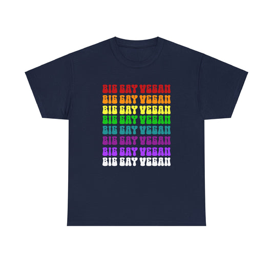 Big Gay Vegan Tee Shirt in Navy {Unisex}