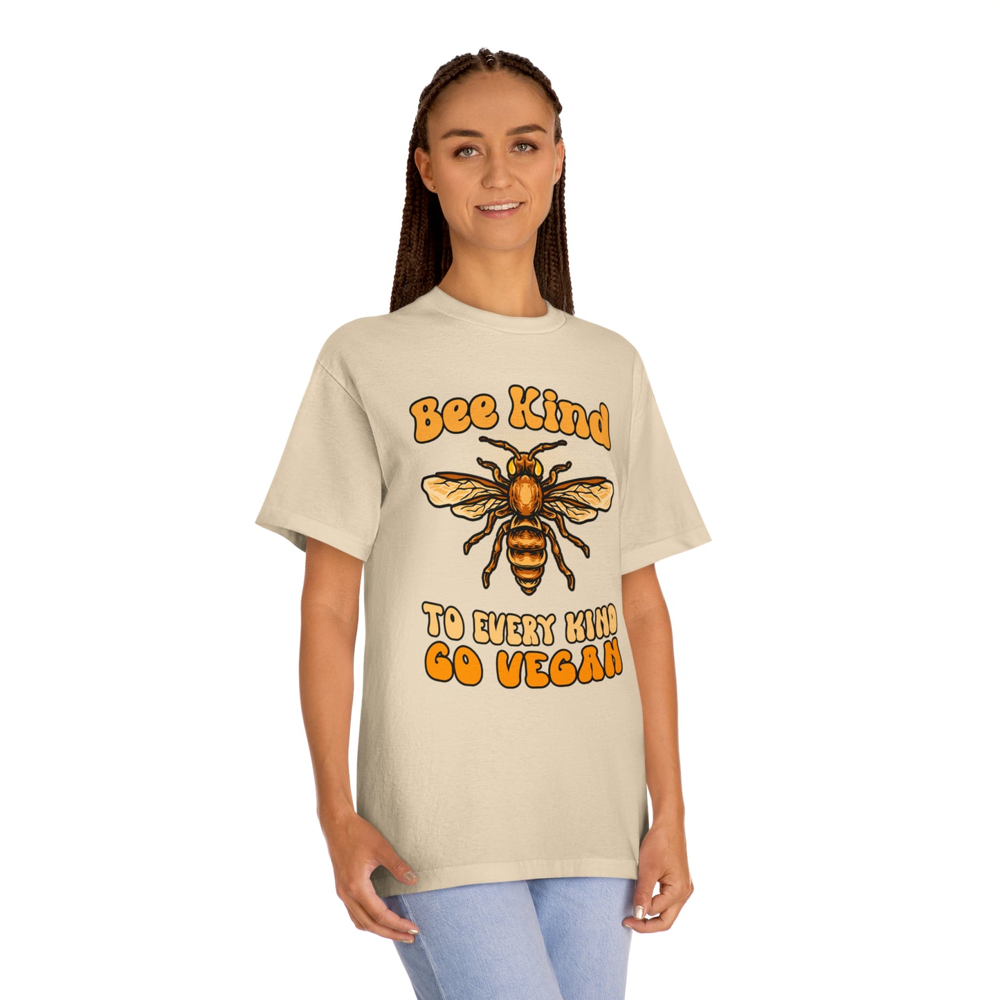Bee Kind to Every Kind Go Vegan T-Shirt in Sand or Black {Unisex, Men's}
