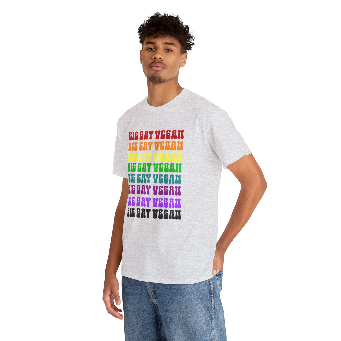 Big Gay Vegan Tee Shirt in Gray {Unisex}