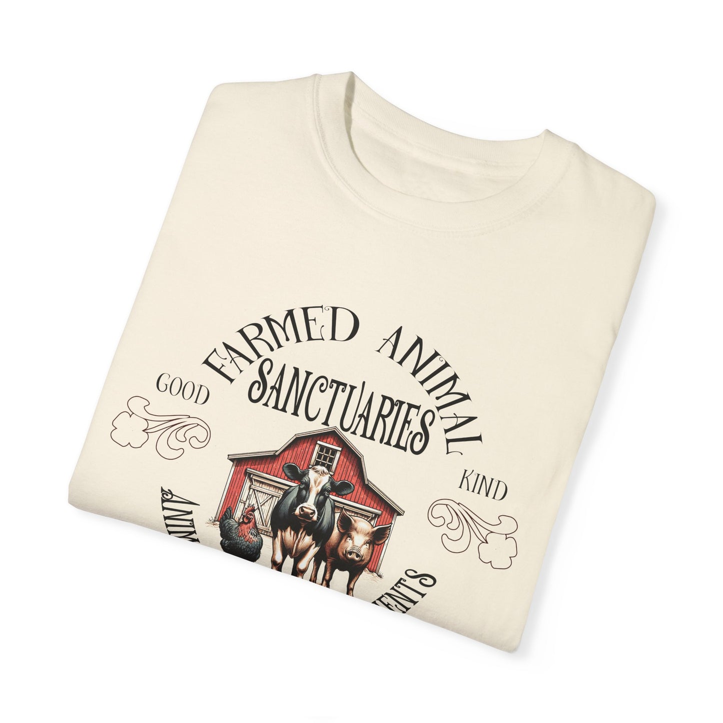 Farmed Animal Sanctuaries Vegan Tee Shirt in Light Colors {Unisex}