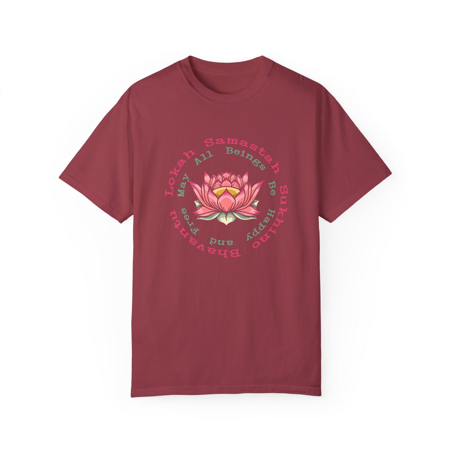 Lokah Samastah Sukhino Bhavantu Vegan Tee Shirt in Dark Colors {Unisex}