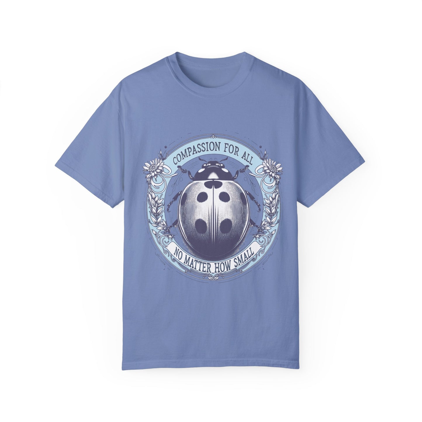 Compassion for All No Matter How Small Tee In White and Blues {Unisex}
