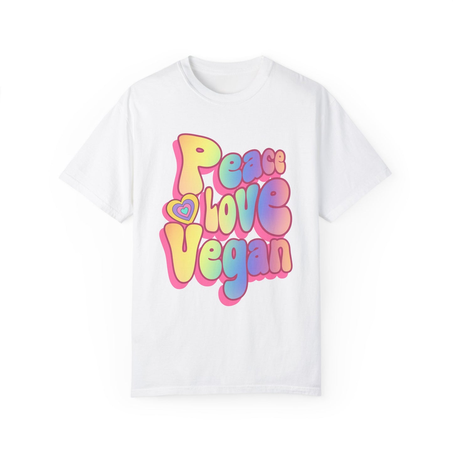 Peace Love Vegan Garment-Dyed Cotton T-shirt {Unisex}