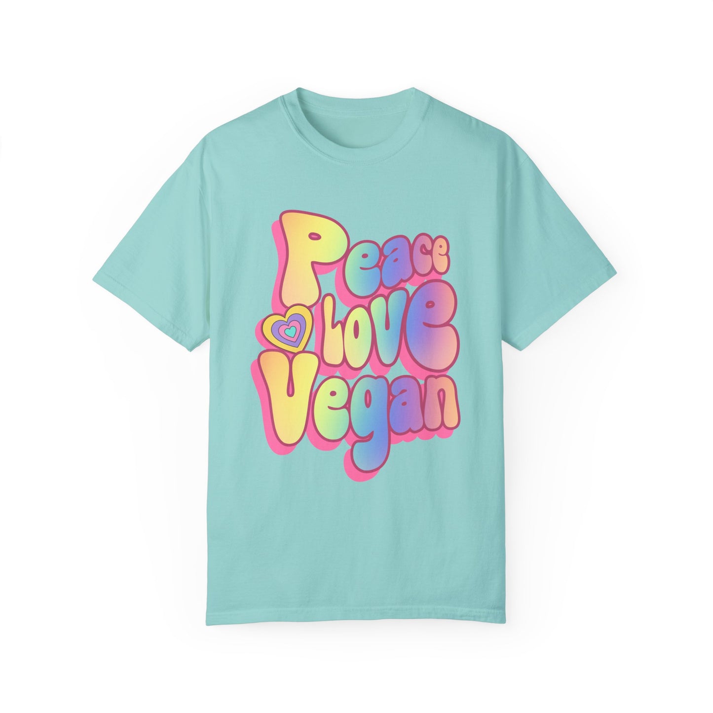 Peace Love Vegan Garment-Dyed Cotton T-shirt {Unisex}