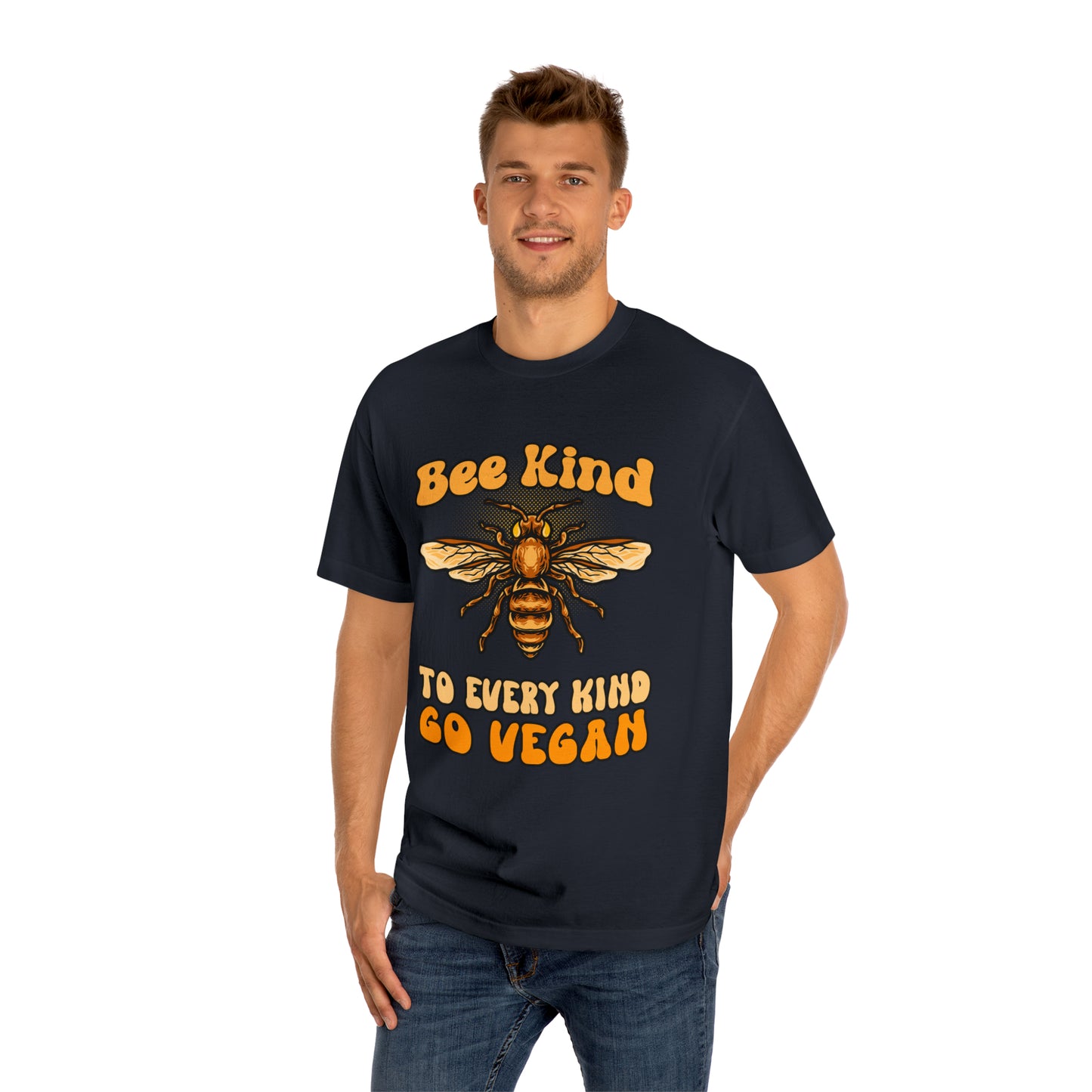 Bee Kind to Every Kind Go Vegan T-Shirt in Sand or Black {Unisex, Men's}