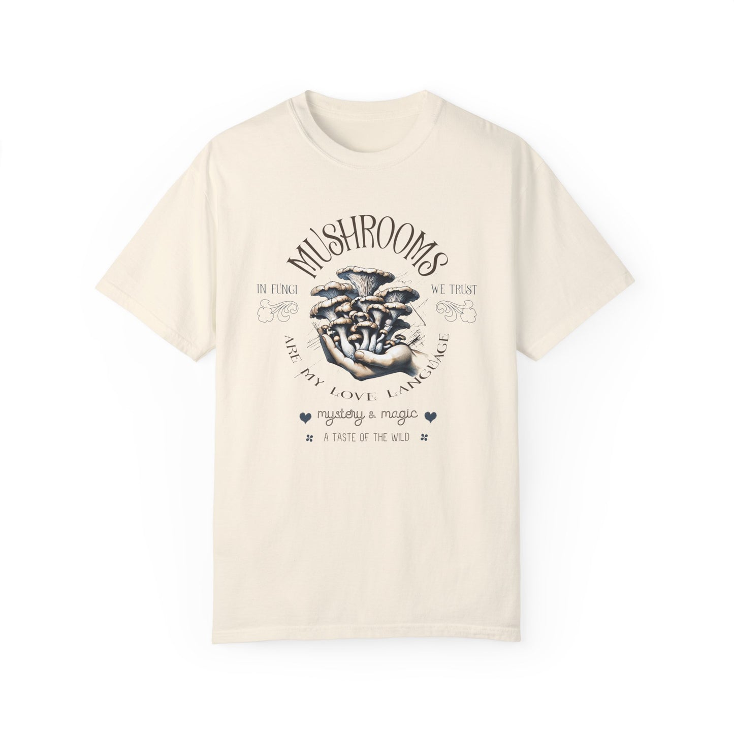 Mushrooms are My Love Language Vegan Tee Shirt in Light Colors {Unisex}