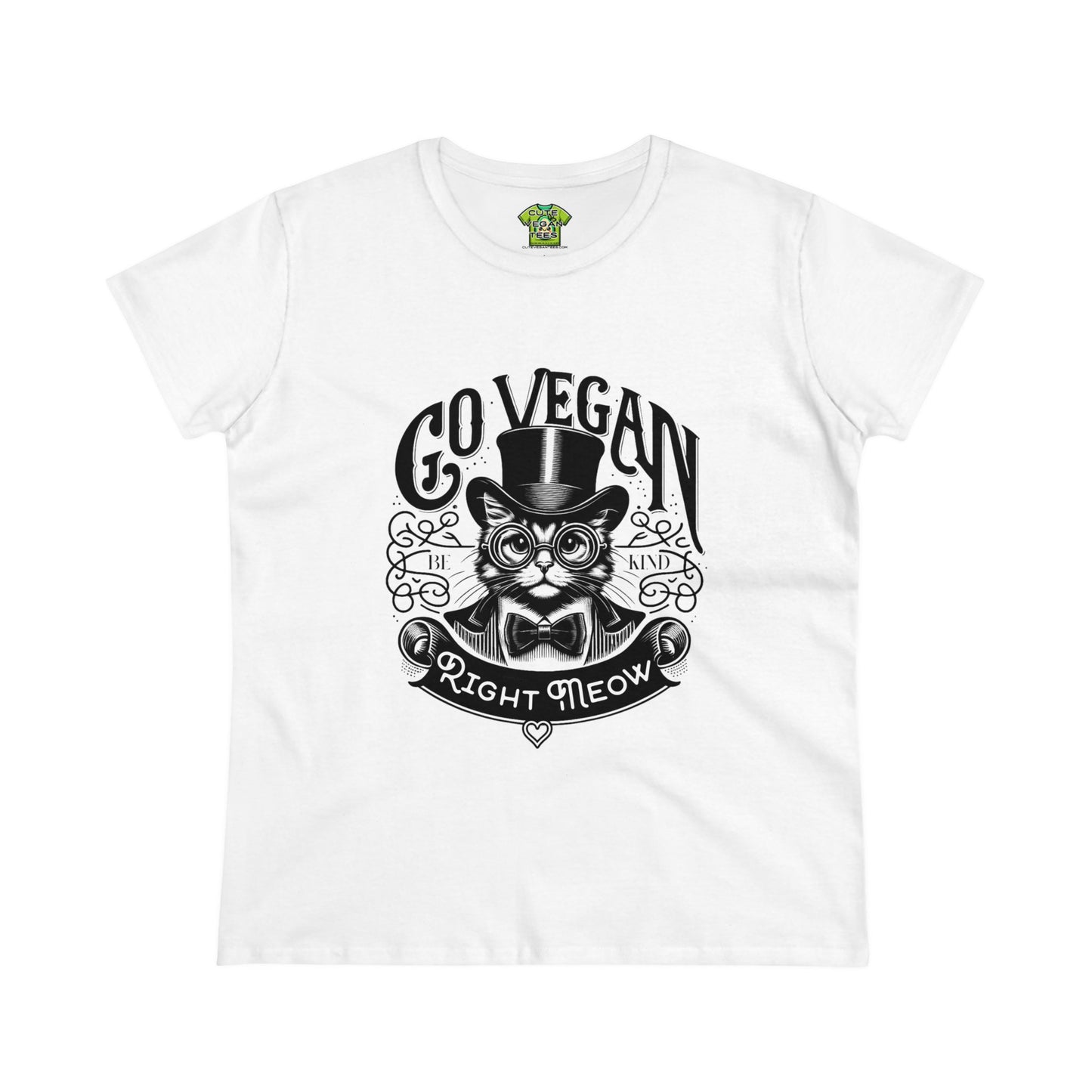 Go Vegan Right Meow in White {Women's}