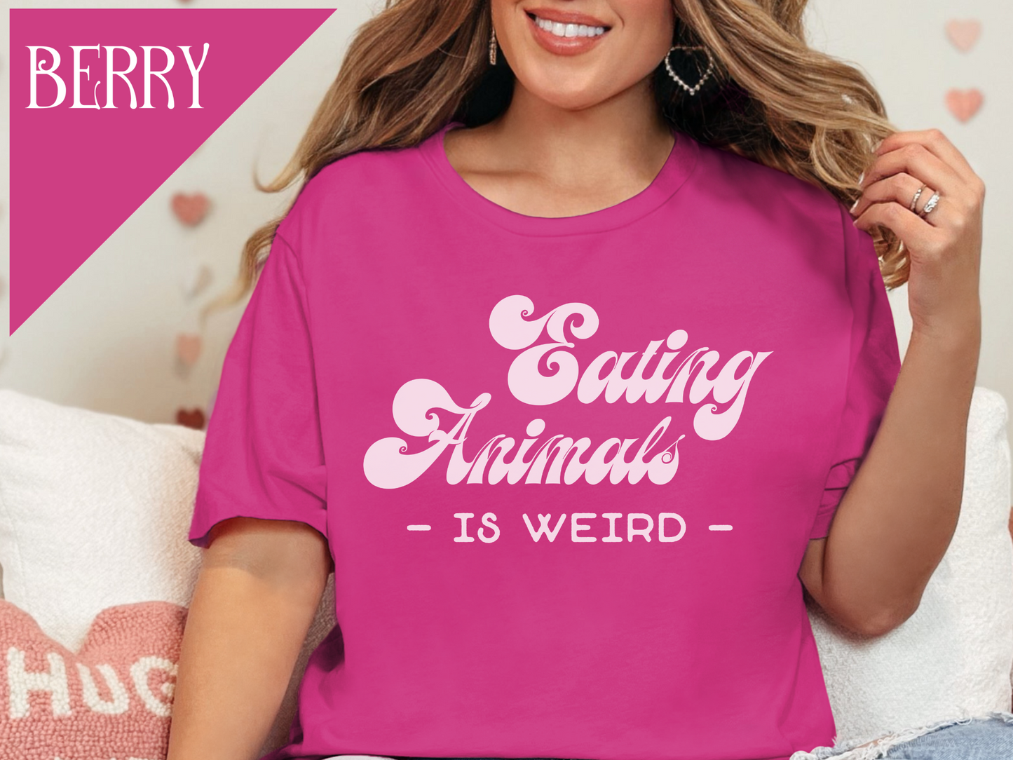 Eating Animals is Weird Vegan Tee Shirt | Ethical Clothing | Cute| Bright Colors