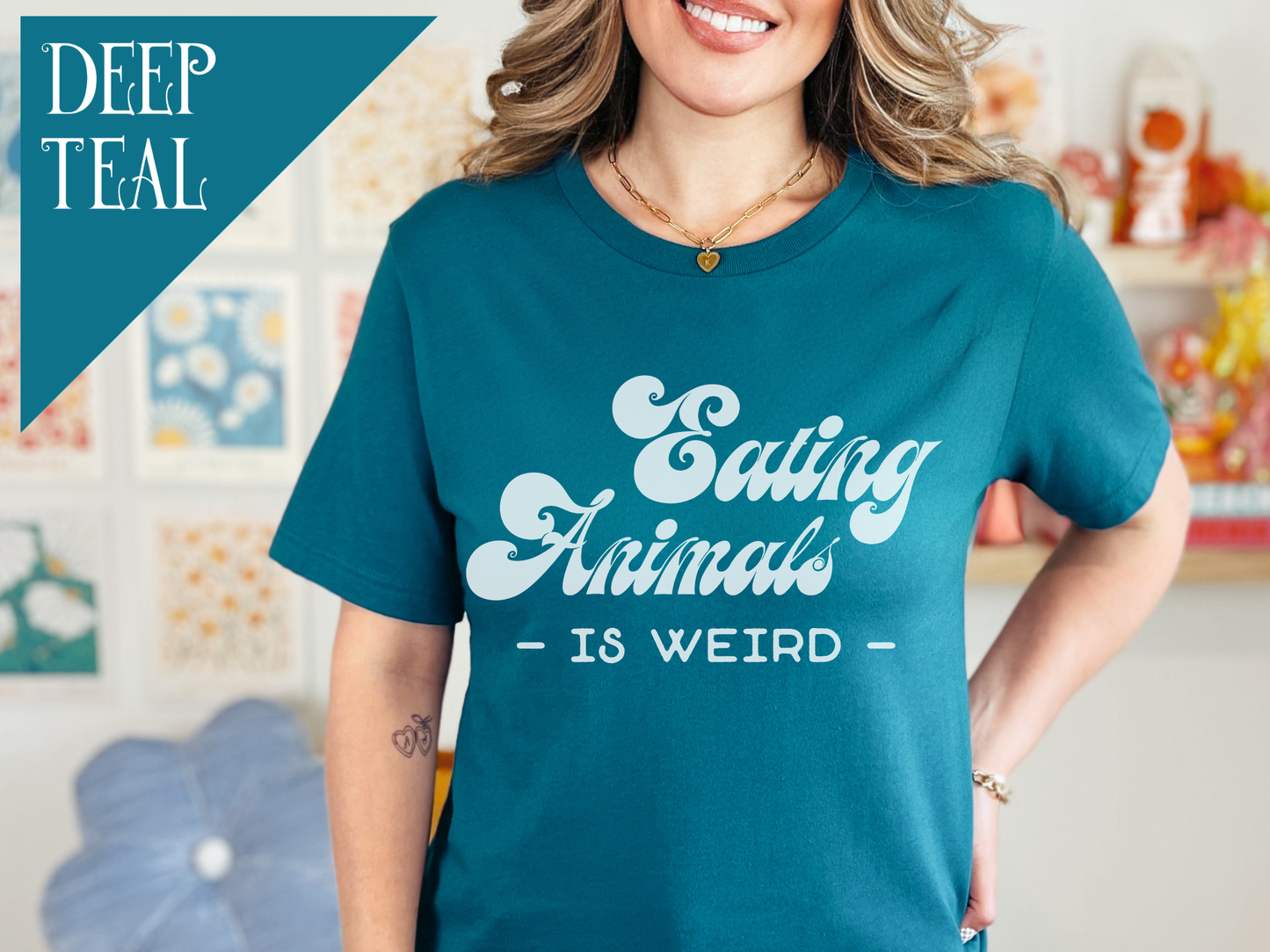 Eating Animals is Weird Vegan Tee Shirt | Ethical Clothing | Cute| Bright Colors