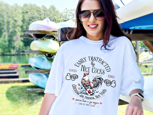 Easily Distracted by Nice Cocks Vegan T-Shirt {Unisex}