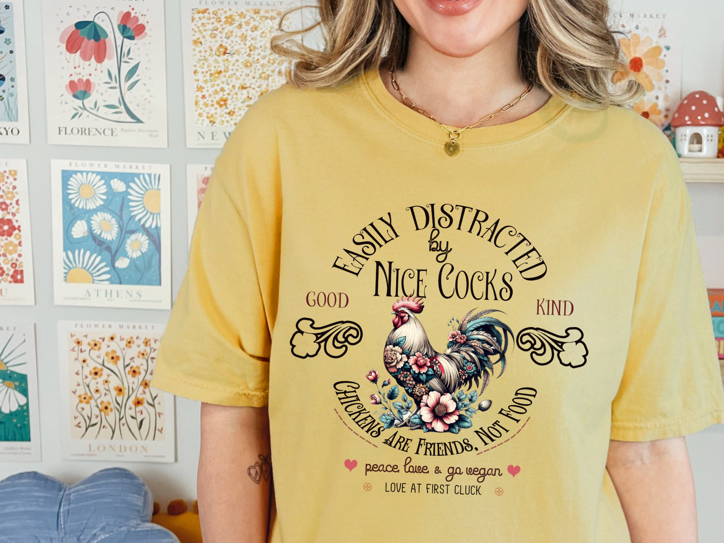 Easily Distracted by Nice Cocks Vegan T-Shirt {Unisex}