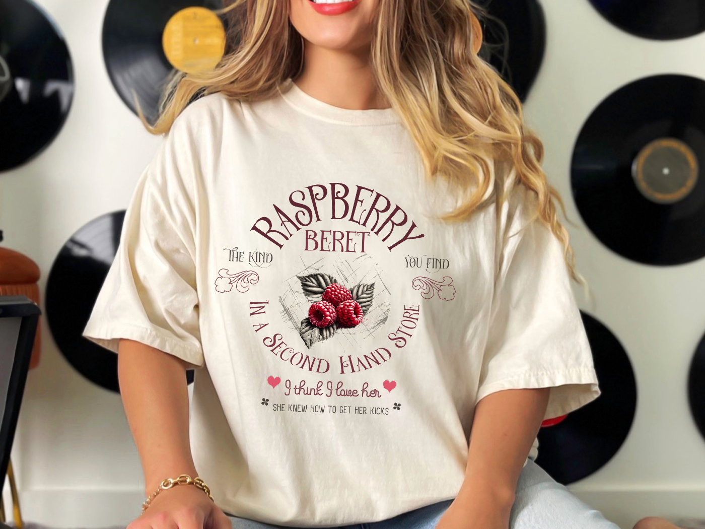 Raspberry Beret Vegan Tee in Light Colors