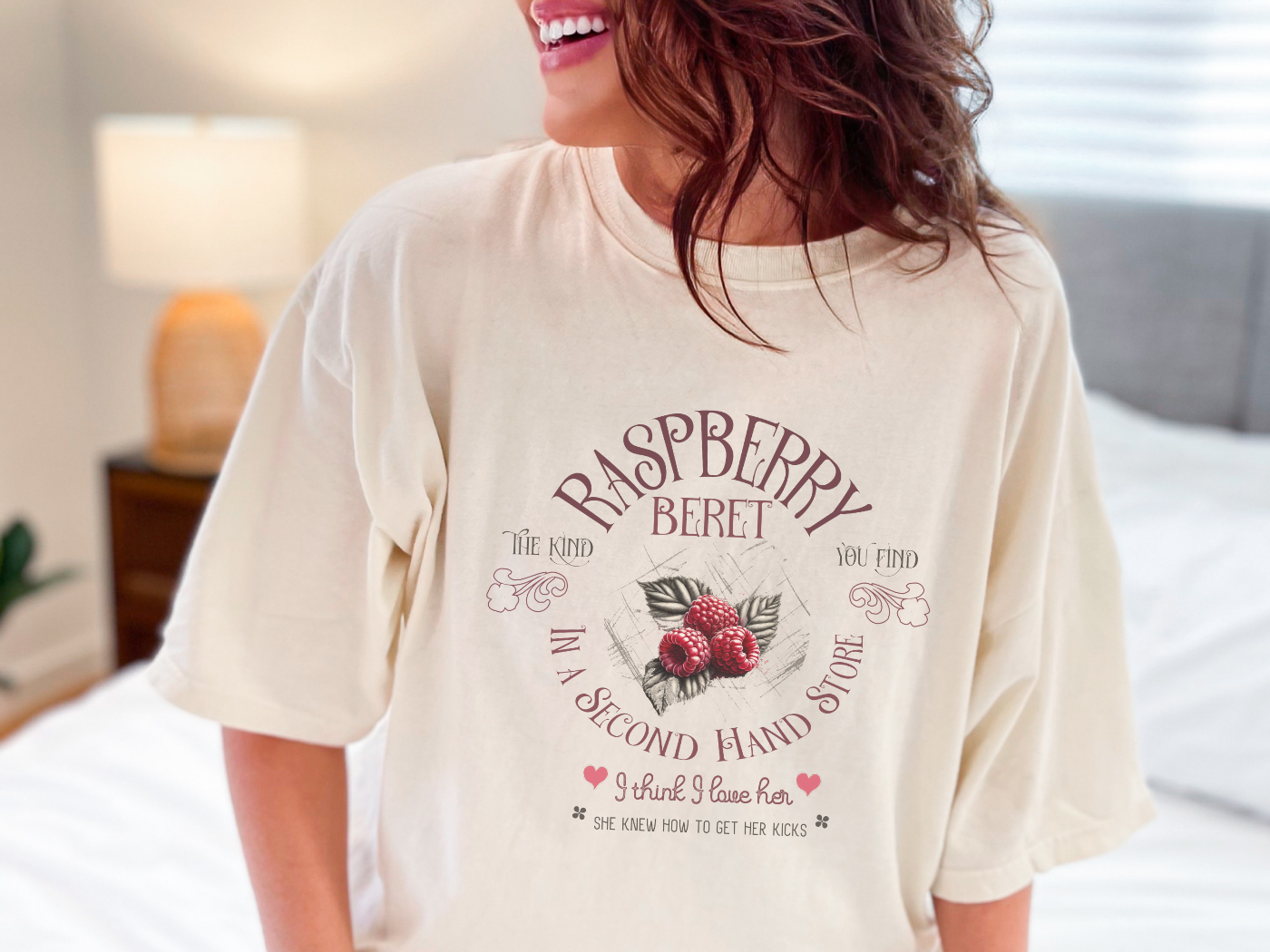 Raspberry Beret Vegan Tee in Light Colors