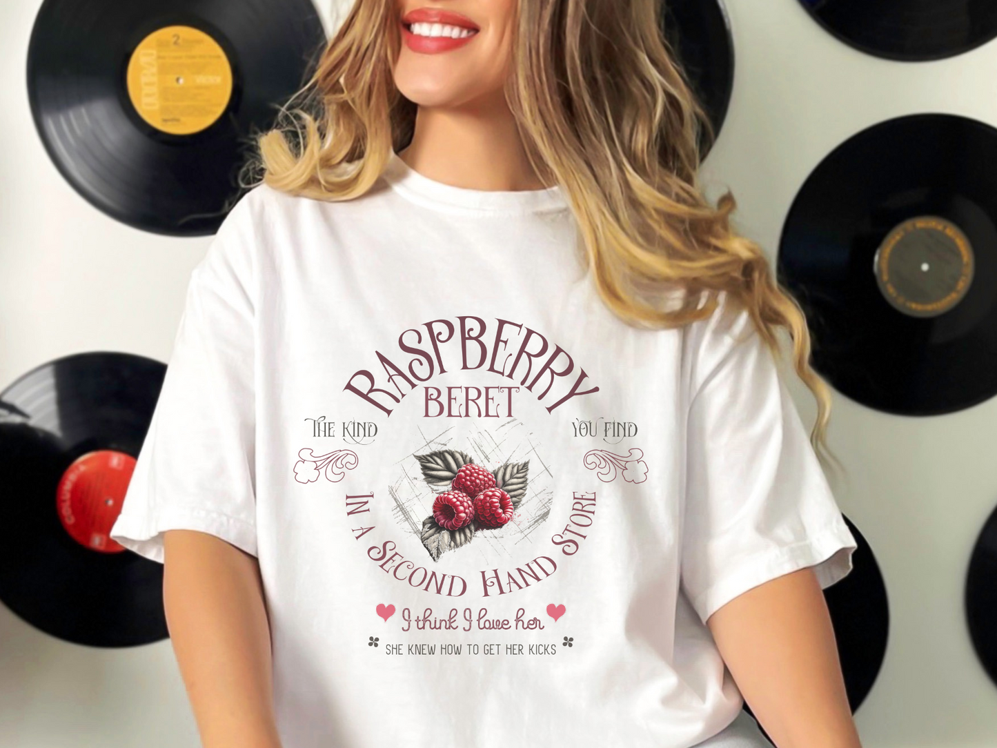 Raspberry Beret Vegan Tee in Light Colors