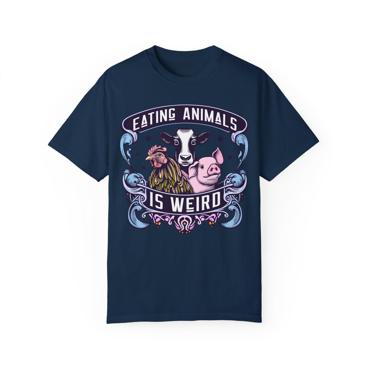 Eating Animals is Weird Vegan T-Shirt in Blues {Unisex}