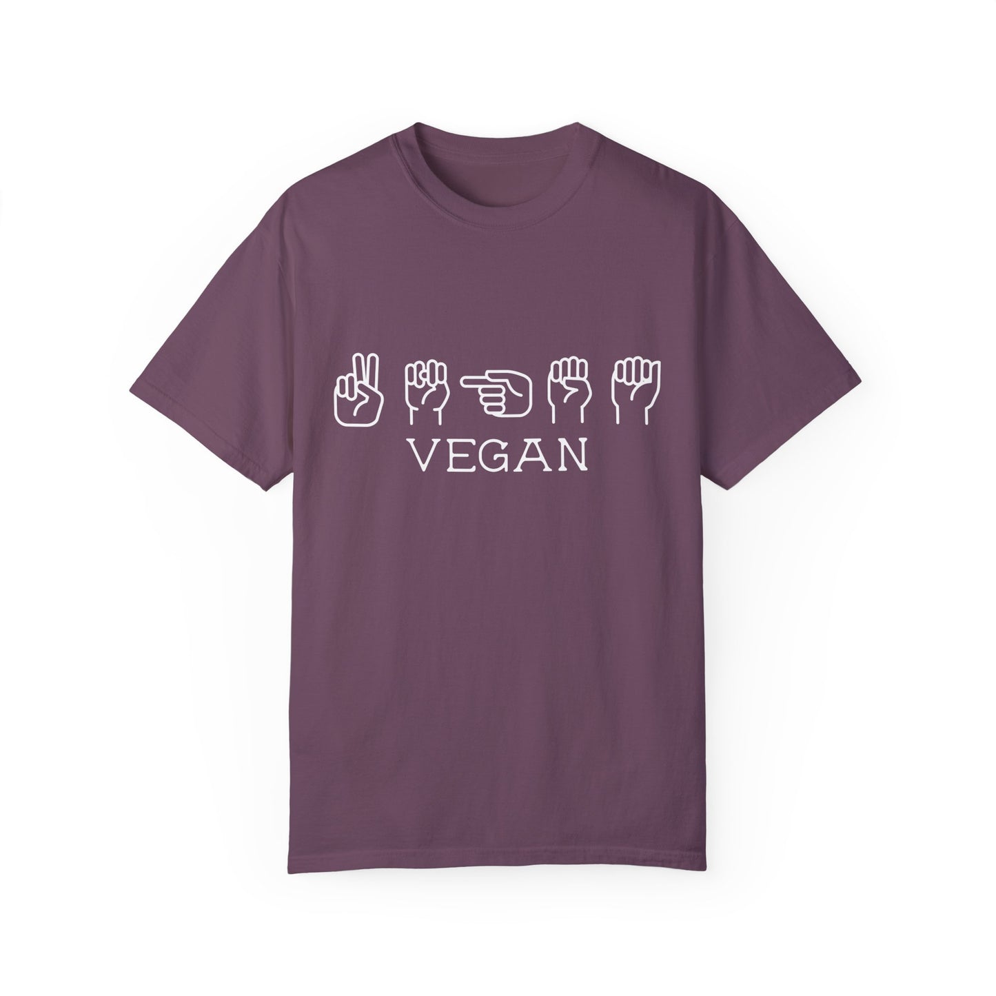 Vegan American Sign Language Tee Shirt in Dark Colors {Unisex}