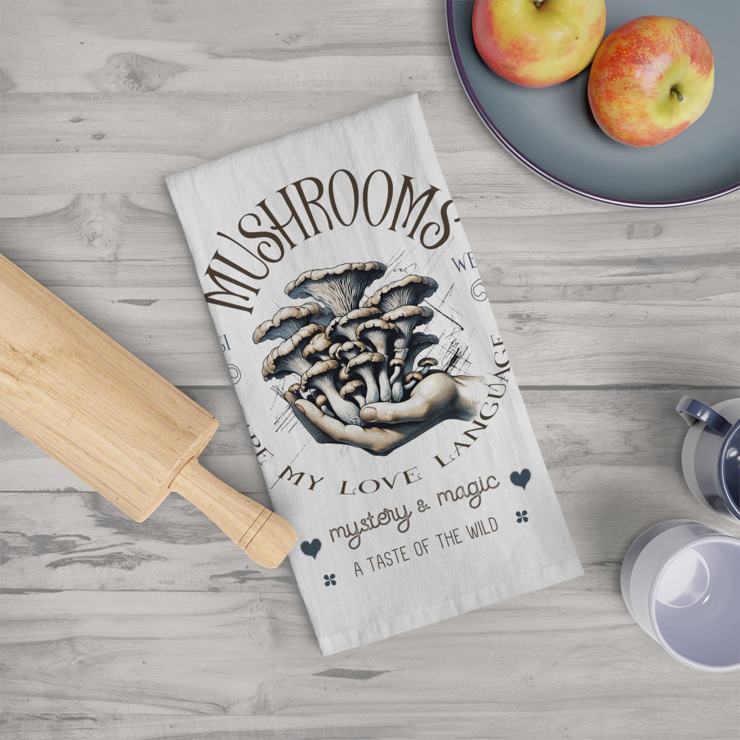 Mushrooms are My Love Language 100% Cotton Tea Towel