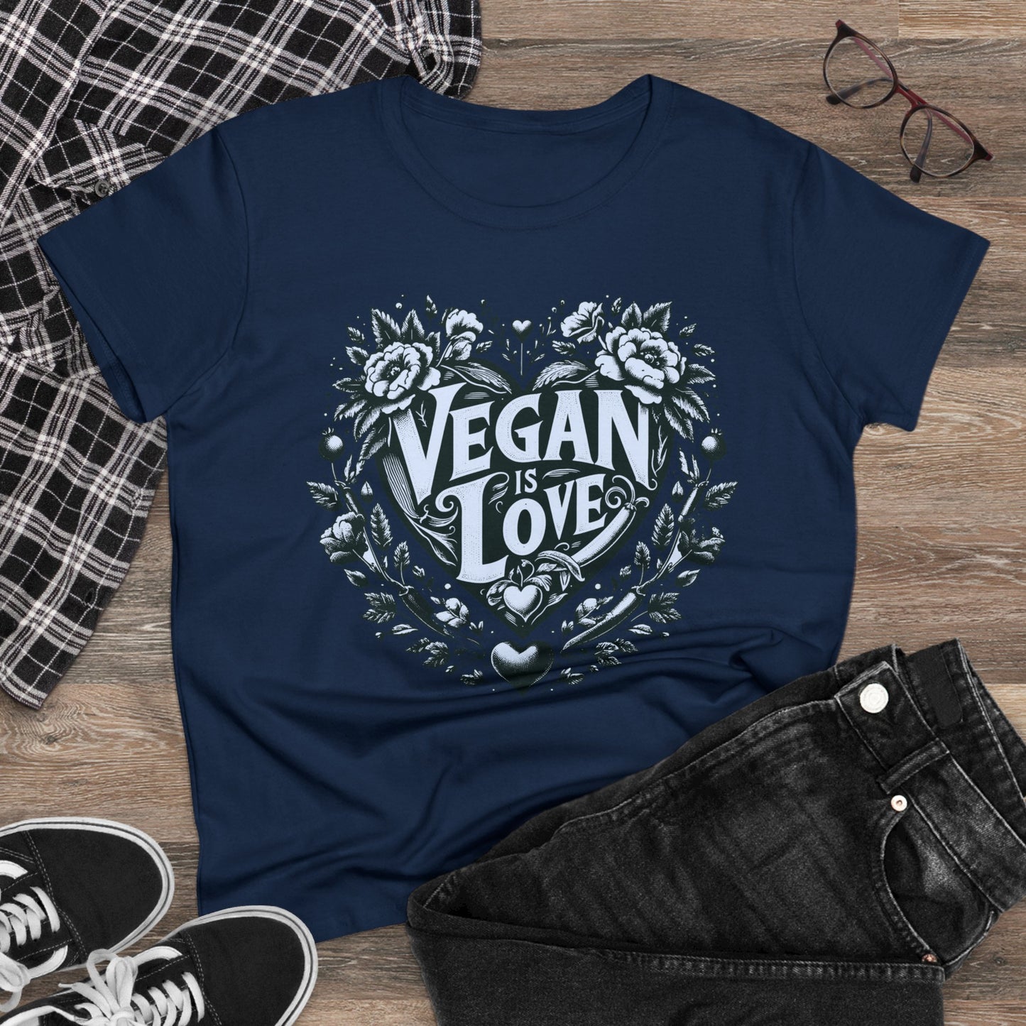 Vegan is Love in Navy Blue {Women's}