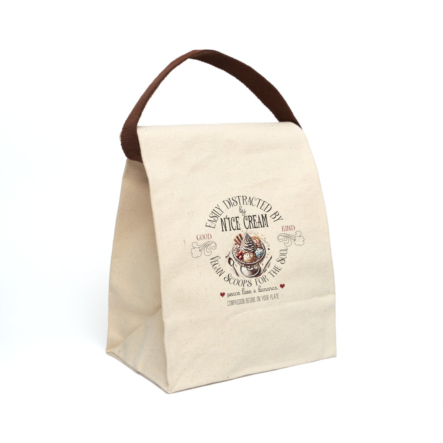 Easily Distracted by N'Ice Cream Canvas Lunch Bag With Strap