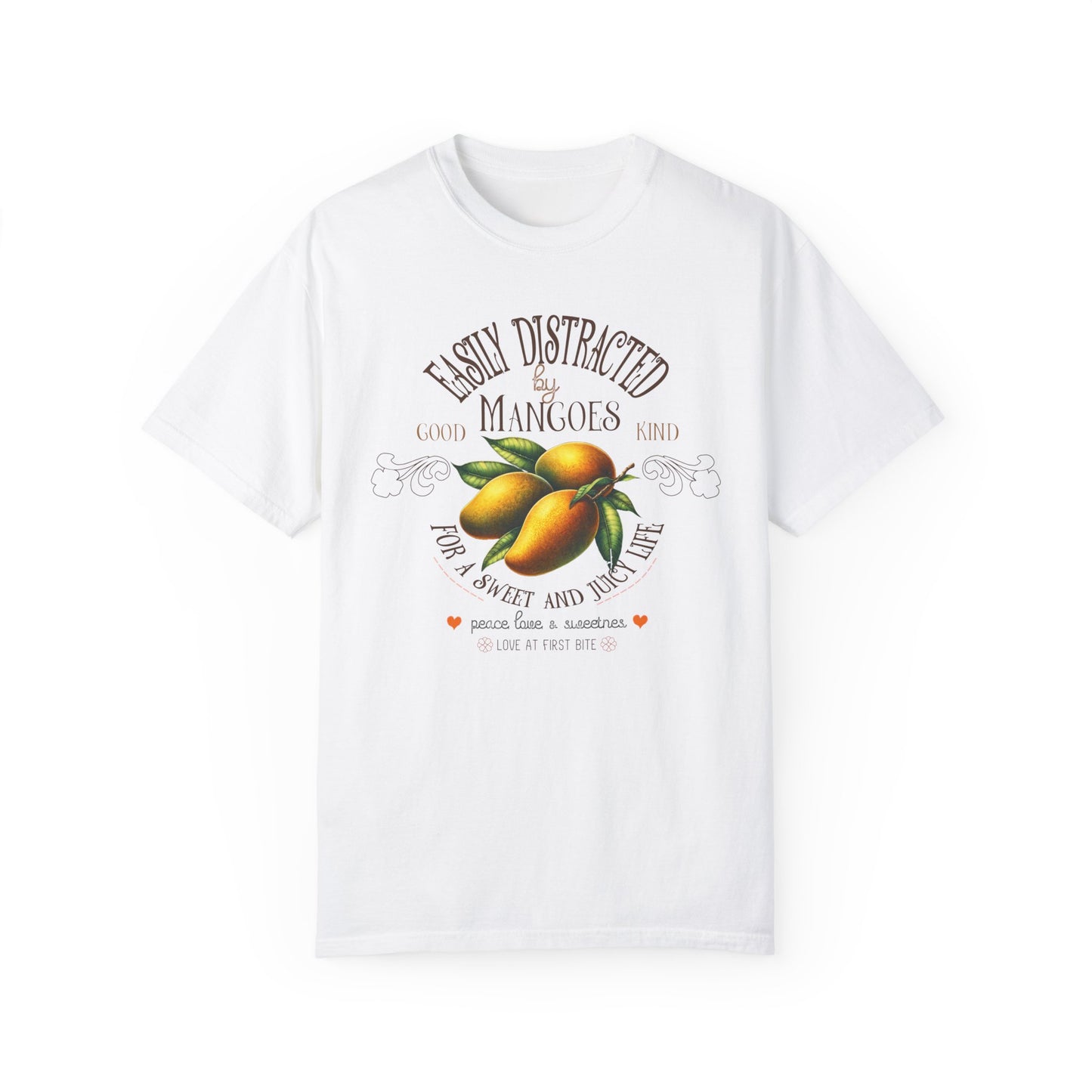 Easily Distracted by Mangoes Vegan Tee in Light Colors {Unisex}