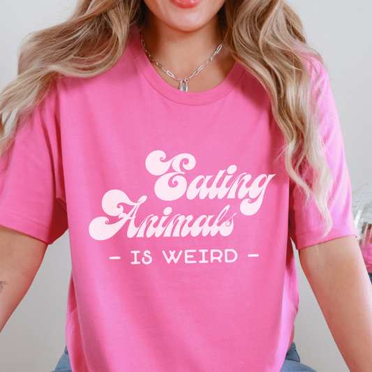 Eating Animals is Weird Vegan Tee Shirt | Ethical Clothing | Cute| Bright Colors