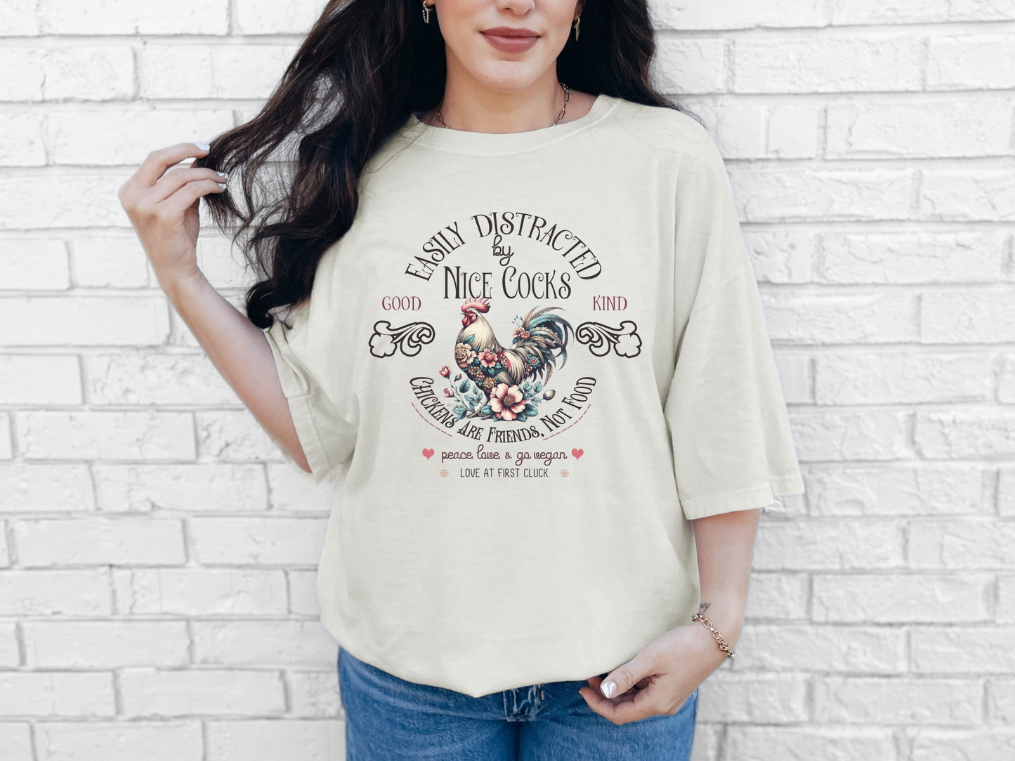 Easily Distracted by Nice Cocks Vegan T-Shirt {Unisex}
